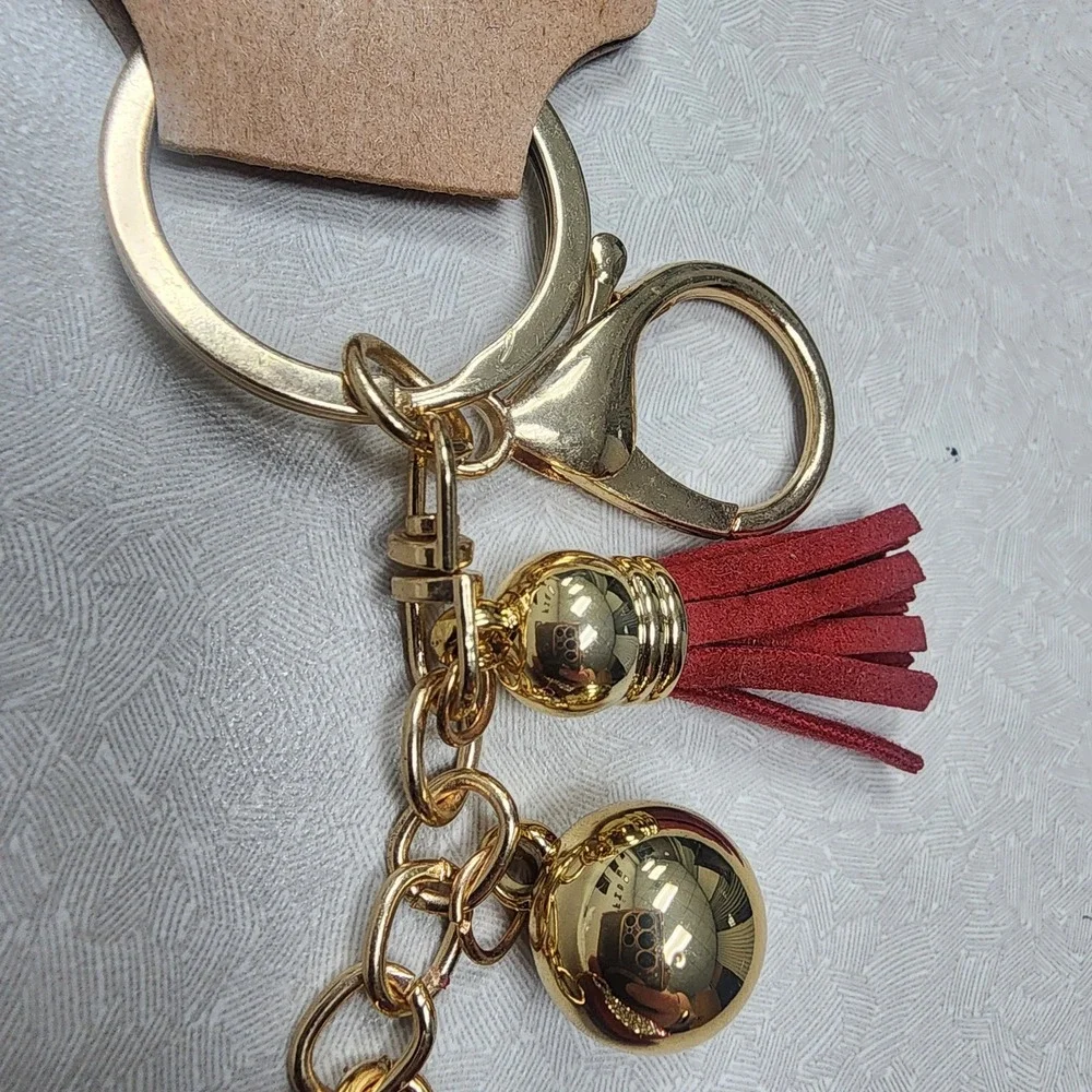 Mix Color Wine Glass Iconic Key Chain Rhinestones Tassle Clip & Key Ring 3D